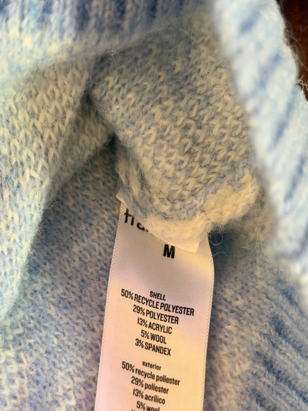 Francesca's Blue Floral Mock Neck Sweater Cottagecore Style Cozy Knit M - Picture 6 of 6